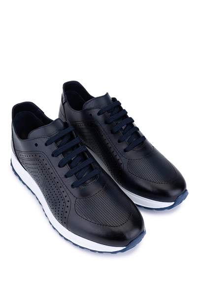 Tamer Tanca Erkek Hakiki Deri Lacivert Sneakers & Spor Ayakkabı