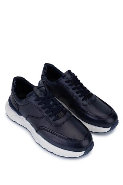 Tamer Tanca Erkek Hakiki Deri Lacivert Sneakers & Spor Ayakkabı