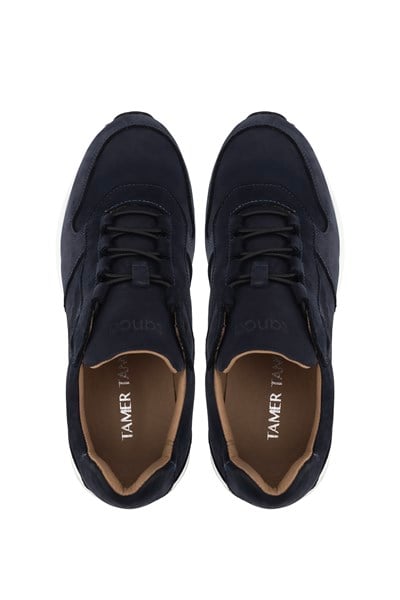 Tamer Tanca Erkek Hakiki Deri Lacivert Nubuk Sneakers & Spor Ayakkabı