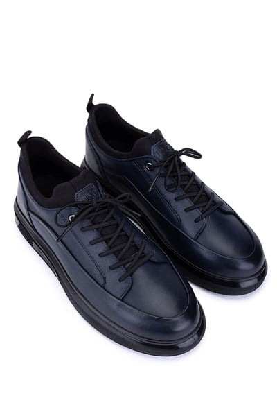 Tamer Tanca Erkek Hakiki Deri Lacivert Sneakers & Spor Ayakkabı