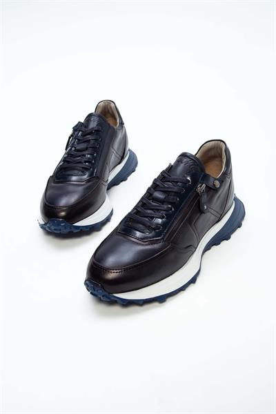 Tamer Tanca Erkek Hakiki Deri Lacivert Sneakers & Spor Ayakkabı