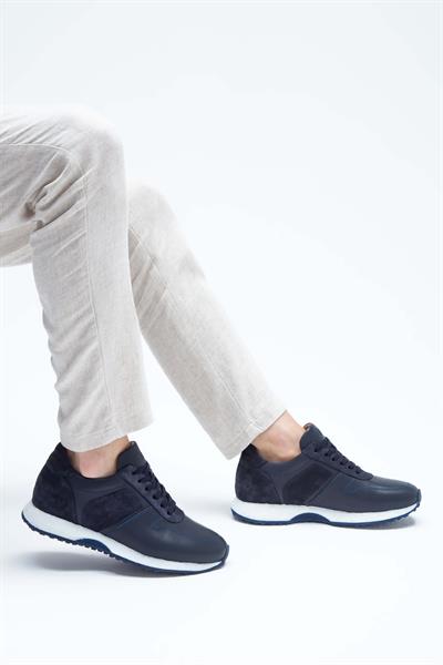 Tamer Tanca Erkek Hakiki Deri Lacivert Sneakers & Spor Ayakkabı