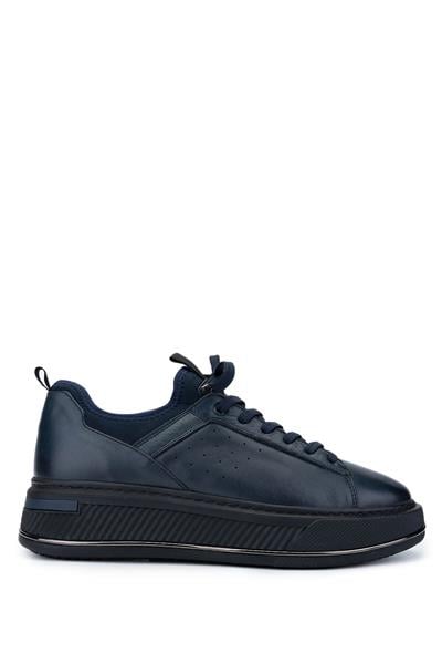 Tamer Tanca Erkek Hakiki Deri Lacivert Sneakers & Spor Ayakkabı