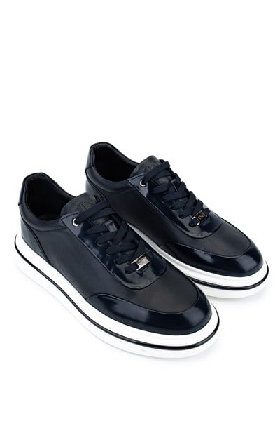 Tamer Tanca Erkek Hakiki Deri Lacivert Sneakers & Spor Ayakkabı