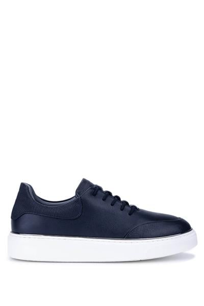 Tamer Tanca Erkek Hakiki Deri Lacivert Sneakers & Spor Ayakkabı