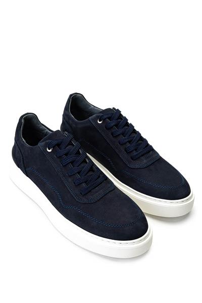 Tamer Tanca Erkek Hakiki Deri Lacivert Nubuk Sneakers & Spor Ayakkabı