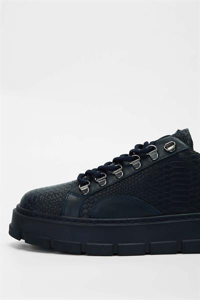Tamer Tanca Erkek Hakiki Deri Lacivert Sneakers & Spor Ayakkabı