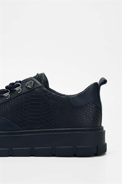Tamer Tanca Erkek Hakiki Deri Lacivert Sneakers & Spor Ayakkabı