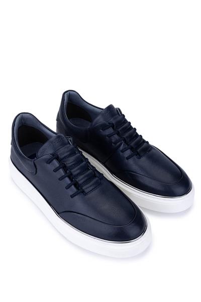 Tamer Tanca Erkek Hakiki Deri Lacivert Sneakers & Spor Ayakkabı