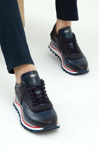 Tamer Tanca Erkek Hakiki Deri Lacivert Sneakers & Spor Ayakkabı
