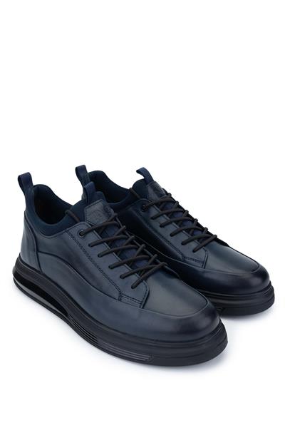 Tamer Tanca Erkek Hakiki Deri Lacivert Sneakers & Spor Ayakkabı