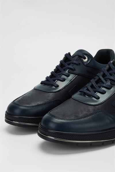 Tamer Tanca Erkek Hakiki Deri Lacivert Sneakers & Spor Ayakkabı