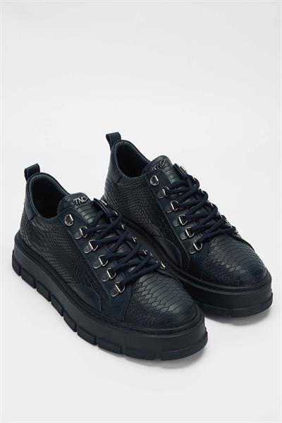 Tamer Tanca Erkek Hakiki Deri Lacivert Sneakers & Spor Ayakkabı