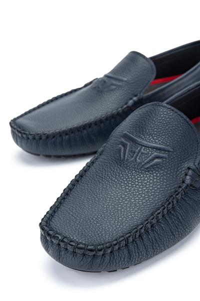 Tamer Tanca Erkek Hakiki Deri Lacivert Loafer Ayakkabı