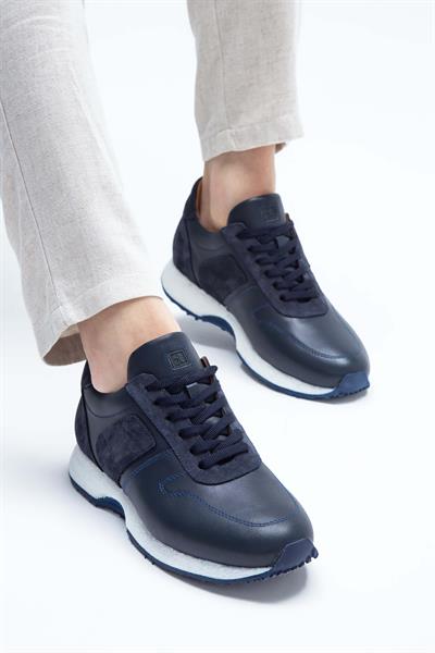Tamer Tanca Erkek Hakiki Deri Lacivert Sneakers & Spor Ayakkabı