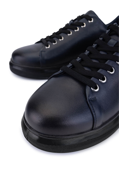 Tamer Tanca Erkek Hakiki Deri Lacivert Sneakers & Spor Ayakkabı