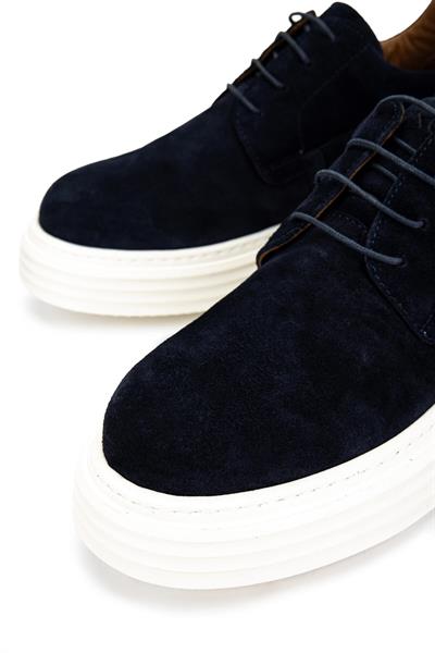 Tamer Tanca Erkek Hakiki Deri Lacivert Süet Sneaker Ayakkabı