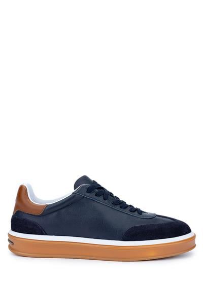 Tamer Tanca Erkek Hakiki Deri Lacivert Sneakers & Spor Ayakkabı