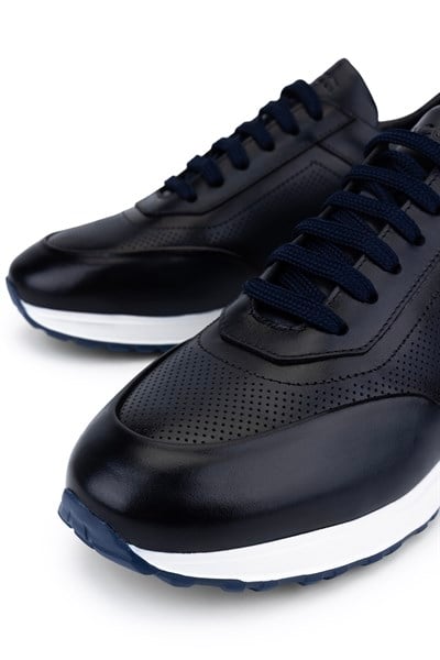 Tamer Tanca Erkek Hakiki Deri Lacivert Sneakers & Spor Ayakkabı