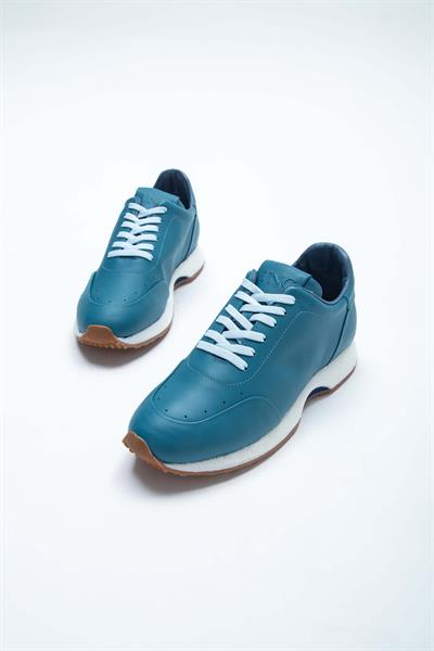 Tamer Tanca Erkek Hakiki Deri Mavi Napa Sneakers & Spor Ayakkabı