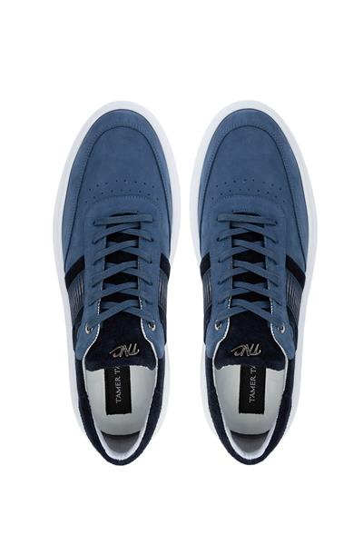 Tamer Tanca Erkek Hakiki Deri Mavi Sneakers & Spor Ayakkabı