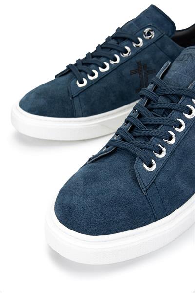 Tamer Tanca Erkek Hakiki Deri Mavi Sneakers & Spor Ayakkabı