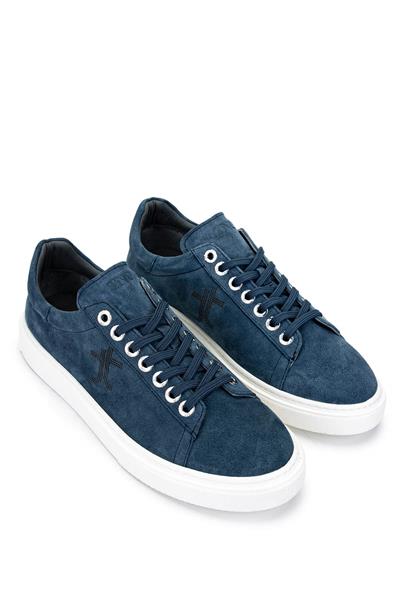 Tamer Tanca Erkek Hakiki Deri Mavi Sneakers & Spor Ayakkabı