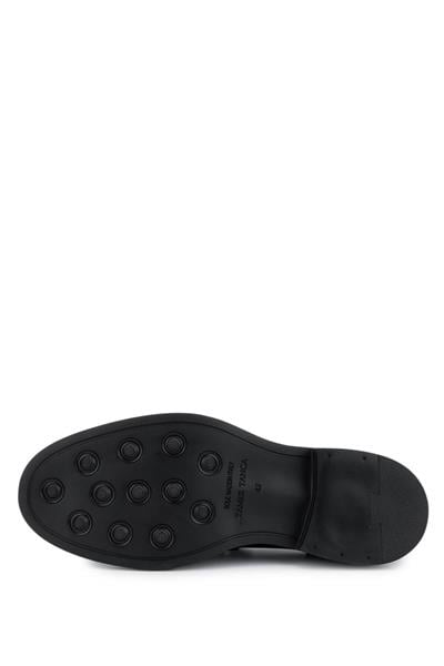 Tamer Tanca Erkek Hakiki Deri Siyah Açma Loafer Ayakkabı