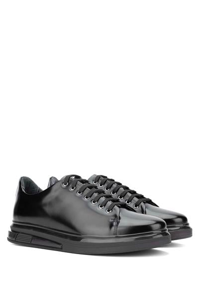 Tamer Tanca Erkek Hakiki Deri Siyah Açma Sneakers & Spor Ayakkabı