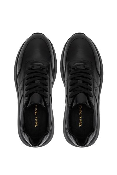 Tamer Tanca Erkek Hakiki Deri Siyah Açma Sneakers & Spor Ayakkabı