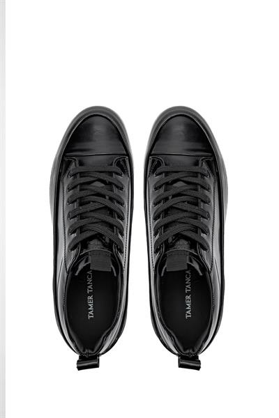 Tamer Tanca Erkek Hakiki Deri Siyah Açma Sneaker Ayakkabı