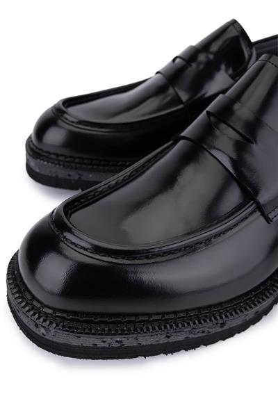 Tamer Tanca Erkek Hakiki Deri Siyah Açma Loafer Ayakkabı