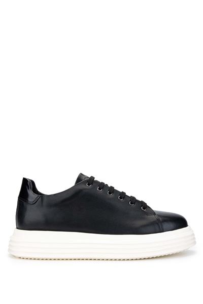 Tamer Tanca Erkek Hakiki Deri Siyah Analin Sneakers & Spor Ayakkabı