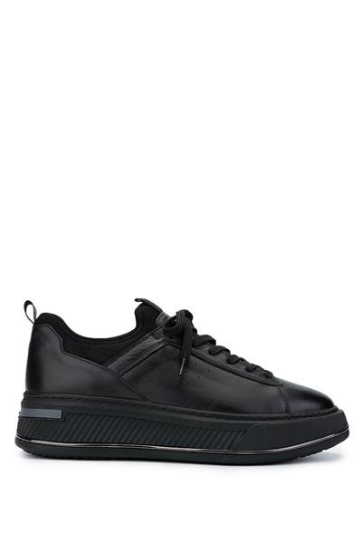 Tamer Tanca Erkek Hakiki Deri Siyah Analin Sneakers & Spor Ayakkabı