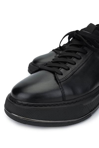 Tamer Tanca Erkek Hakiki Deri Siyah Analin Sneakers & Spor Ayakkabı