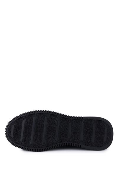 Tamer Tanca Erkek Hakiki Deri Siyah Sneaker Ayakkabı