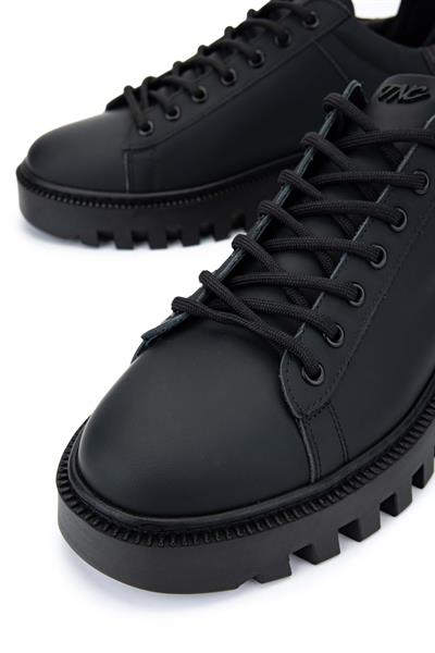 Tamer Tanca Erkek Hakiki Deri Siyah Casual Ayakkabı