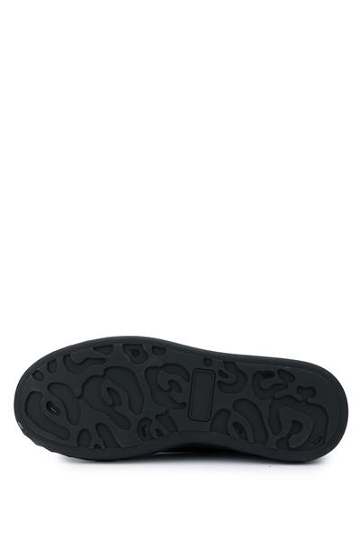 Tamer Tanca Erkek Hakiki Deri Siyah Sneaker Ayakkabı