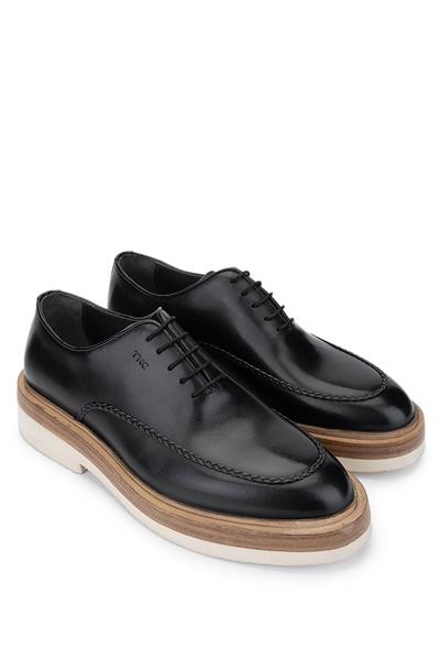 Tamer Tanca Erkek Hakiki Deri Siyah Casual Ayakkabı