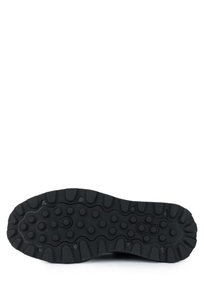Tamer Tanca Erkek Hakiki Deri Siyah Sneaker Ayakkabı