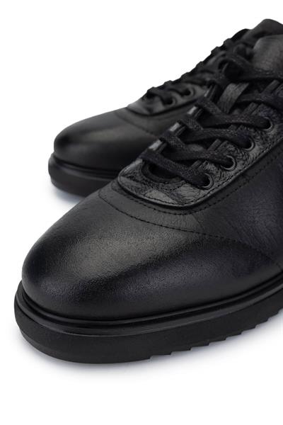 Tamer Tanca Erkek Hakiki Deri Siyah Casual Ayakkabı