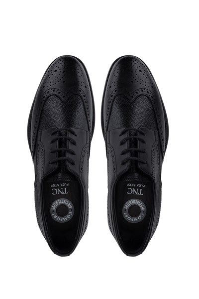 Tamer Tanca Erkek Hakiki Deri Siyah Comfort Ayakkabı