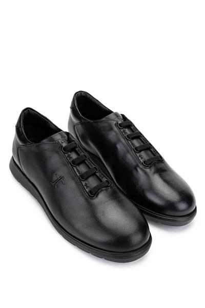 Tamer Tanca Erkek Hakiki Deri Siyah Deri Sneakers & Spor Ayakkabı