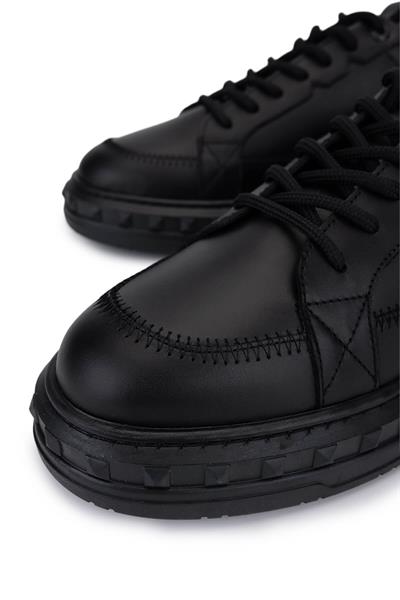 Tamer Tanca Erkek Hakiki Deri Siyah Deri Sneakers & Spor Ayakkabı