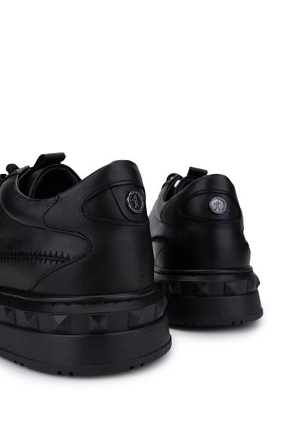 Tamer Tanca Erkek Hakiki Deri Siyah Deri Sneakers & Spor Ayakkabı