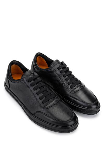 Tamer Tanca Erkek Hakiki Deri Siyah Deri Sneakers & Spor Ayakkabı