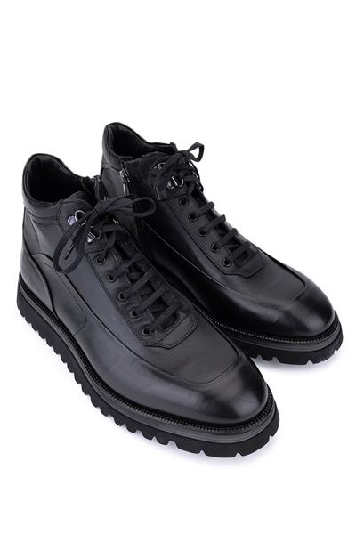 Tamer Tanca Erkek Hakiki Deri Siyah Casual Bot