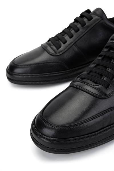 Tamer Tanca Erkek Hakiki Deri Siyah Deri Sneakers & Spor Ayakkabı