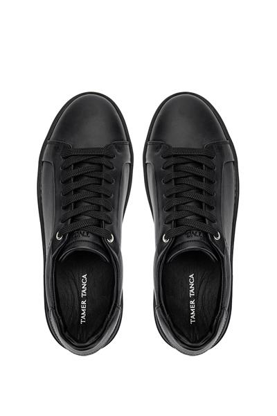Tamer Tanca Erkek Hakiki Deri Siyah Deri Sneakers & Spor Ayakkabı