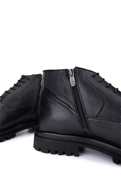 Tamer Tanca Erkek Hakiki Deri Siyah Deri Klasik Bot